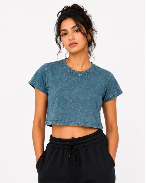 Acid Wash Crop T-Shirt