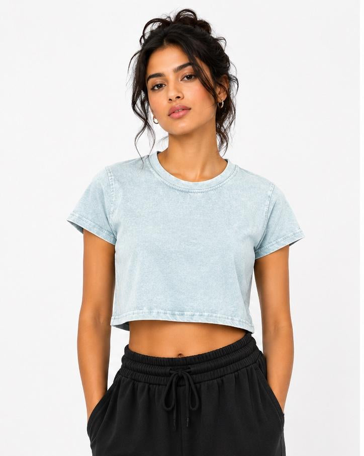 Acid Wash Crop T-Shirt
